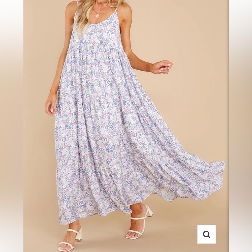 NWT Storia Brand Sweet Sundays Lavender Floral Print Maxi Dress